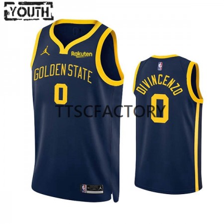 Maillot Enfant Golden State Warriors Donte DiVincenzo 0 Jordan 2022-23 Statement Edition Navy Swingman
